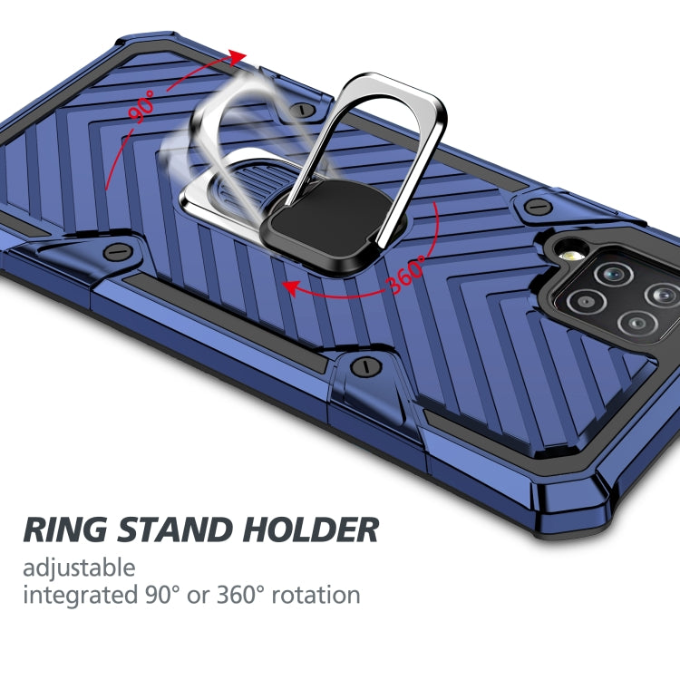 For Samsung Galaxy A42 5G Cool Armor PC + TPU Shockproof Case with 360 Degree Rotation Ring Holder