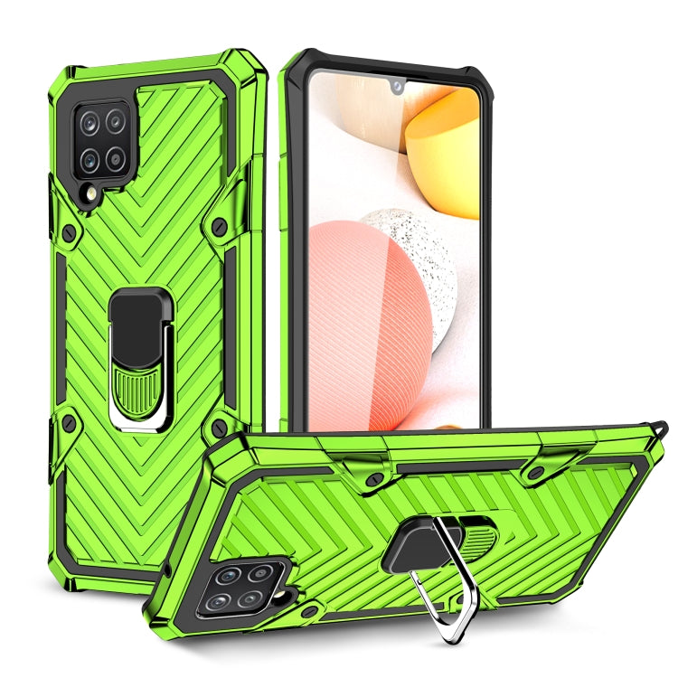For Samsung Galaxy A42 5G Cool Armor PC + TPU Shockproof Case with 360 Degree Rotation Ring Holder