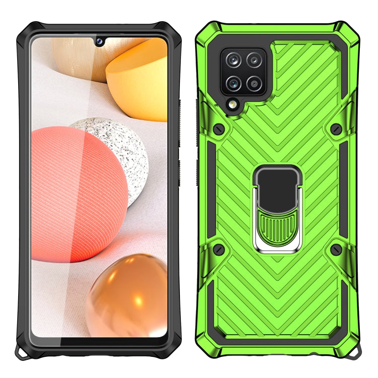 For Samsung Galaxy A42 5G Cool Armor PC + TPU Shockproof Case with 360 Degree Rotation Ring Holder