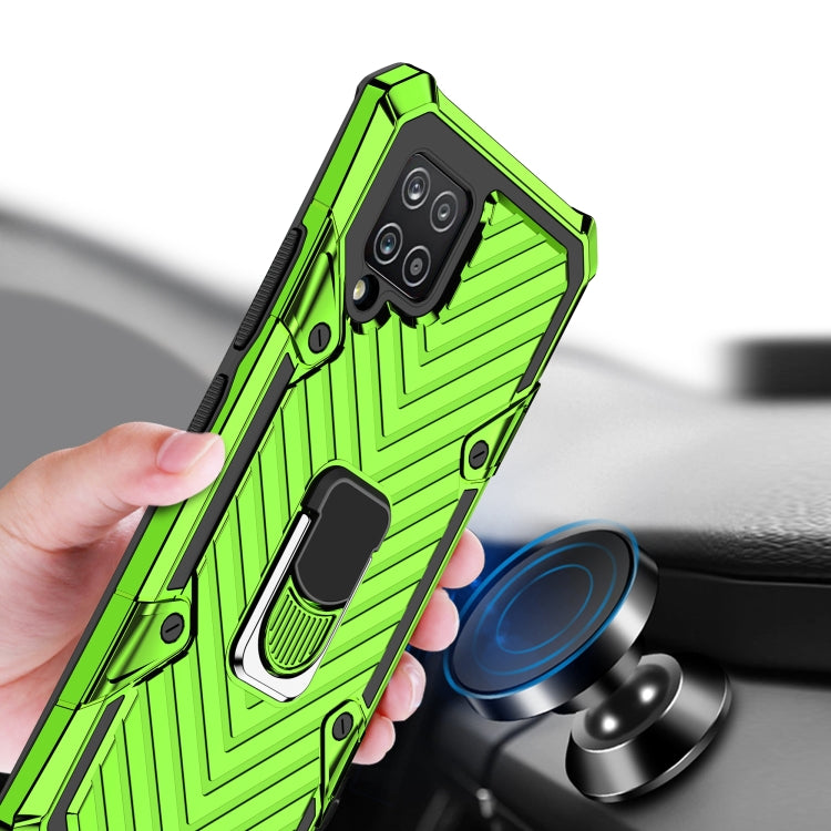 For Samsung Galaxy A42 5G Cool Armor PC + TPU Shockproof Case with 360 Degree Rotation Ring Holder