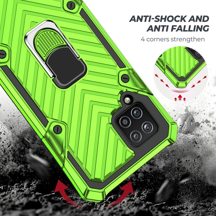 For Samsung Galaxy A42 5G Cool Armor PC + TPU Shockproof Case with 360 Degree Rotation Ring Holder