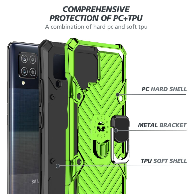 For Samsung Galaxy A42 5G Cool Armor PC + TPU Shockproof Case with 360 Degree Rotation Ring Holder