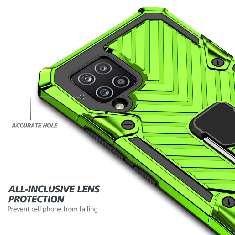 For Samsung Galaxy A42 5G Cool Armor PC + TPU Shockproof Case with 360 Degree Rotation Ring Holder