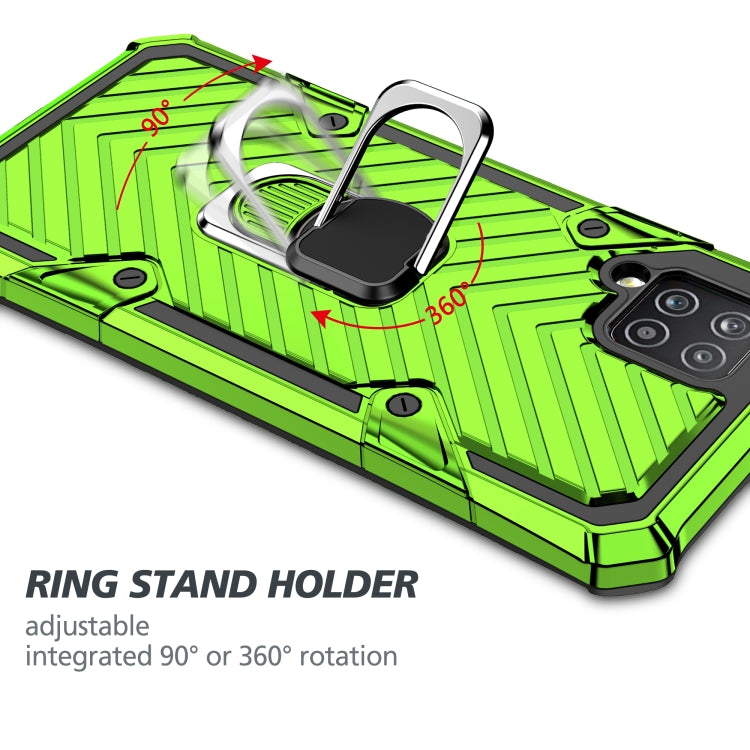 For Samsung Galaxy A42 5G Cool Armor PC + TPU Shockproof Case with 360 Degree Rotation Ring Holder
