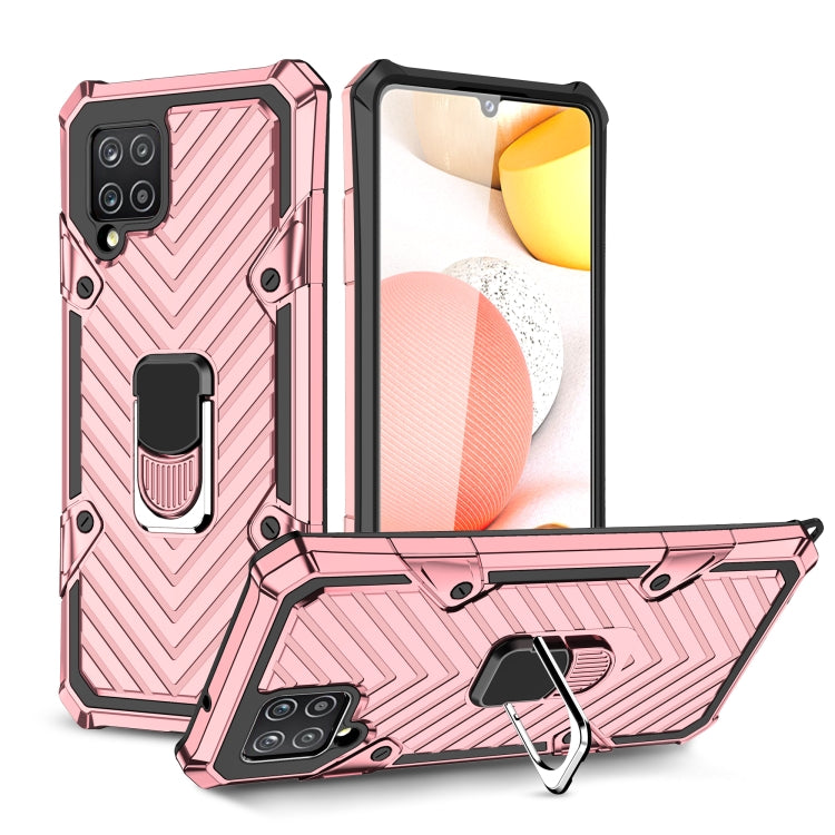For Samsung Galaxy A42 5G Cool Armor PC + TPU Shockproof Case with 360 Degree Rotation Ring Holder