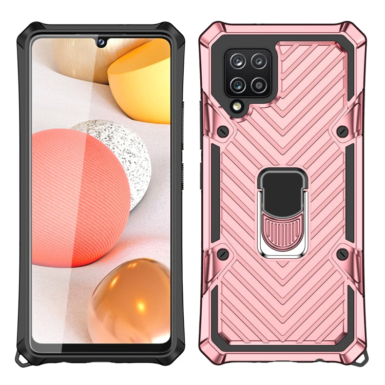 For Samsung Galaxy A42 5G Cool Armor PC + TPU Shockproof Case with 360 Degree Rotation Ring Holder
