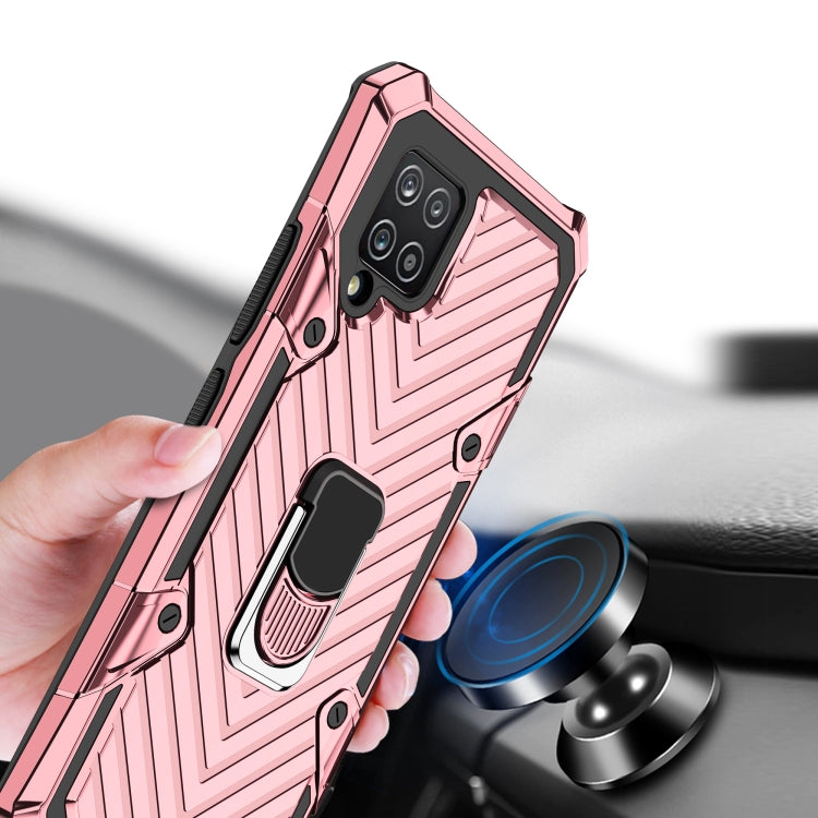 For Samsung Galaxy A42 5G Cool Armor PC + TPU Shockproof Case with 360 Degree Rotation Ring Holder