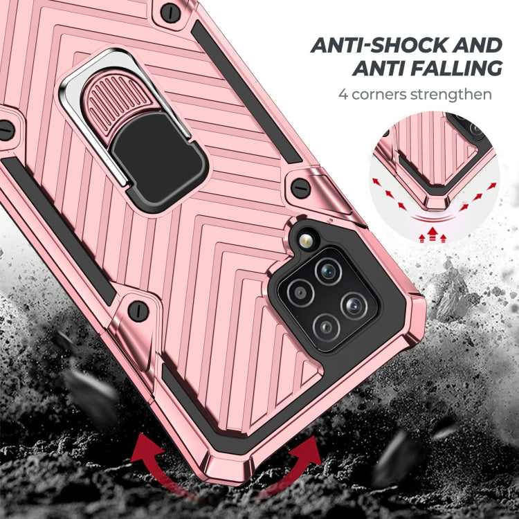 For Samsung Galaxy A42 5G Cool Armor PC + TPU Shockproof Case with 360 Degree Rotation Ring Holder