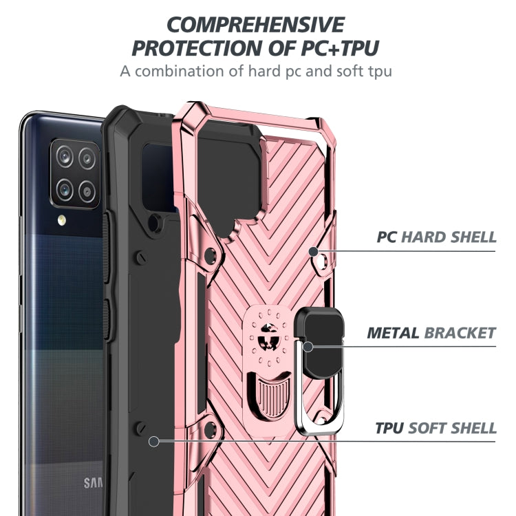 For Samsung Galaxy A42 5G Cool Armor PC + TPU Shockproof Case with 360 Degree Rotation Ring Holder