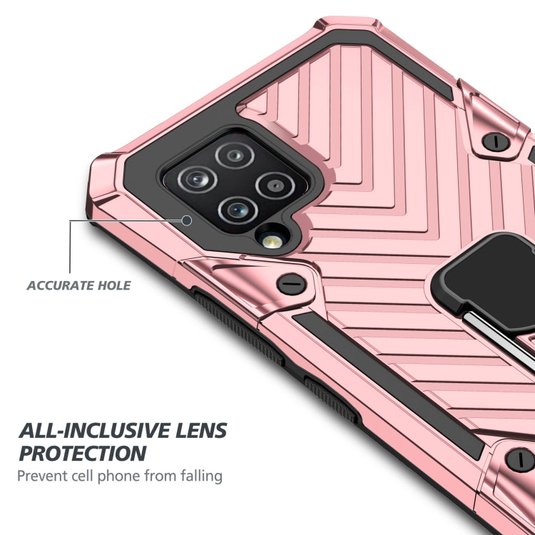 For Samsung Galaxy A42 5G Cool Armor PC + TPU Shockproof Case with 360 Degree Rotation Ring Holder