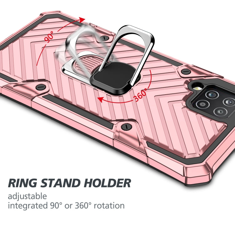 For Samsung Galaxy A42 5G Cool Armor PC + TPU Shockproof Case with 360 Degree Rotation Ring Holder