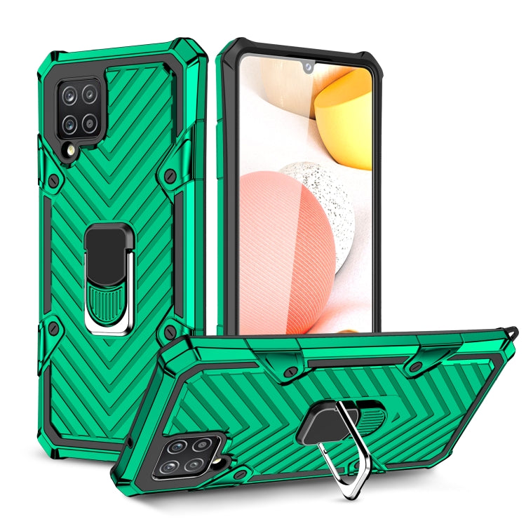 For Samsung Galaxy A42 5G Cool Armor PC + TPU Shockproof Case with 360 Degree Rotation Ring Holder