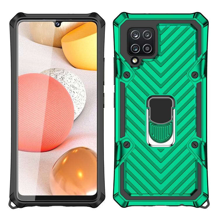 For Samsung Galaxy A42 5G Cool Armor PC + TPU Shockproof Case with 360 Degree Rotation Ring Holder