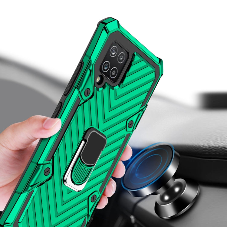 For Samsung Galaxy A42 5G Cool Armor PC + TPU Shockproof Case with 360 Degree Rotation Ring Holder