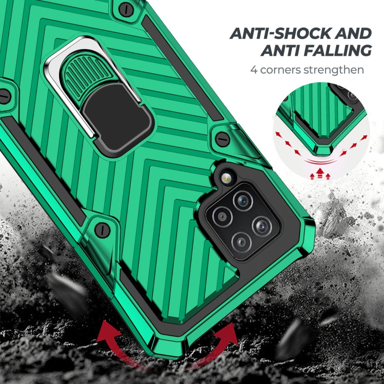 For Samsung Galaxy A42 5G Cool Armor PC + TPU Shockproof Case with 360 Degree Rotation Ring Holder