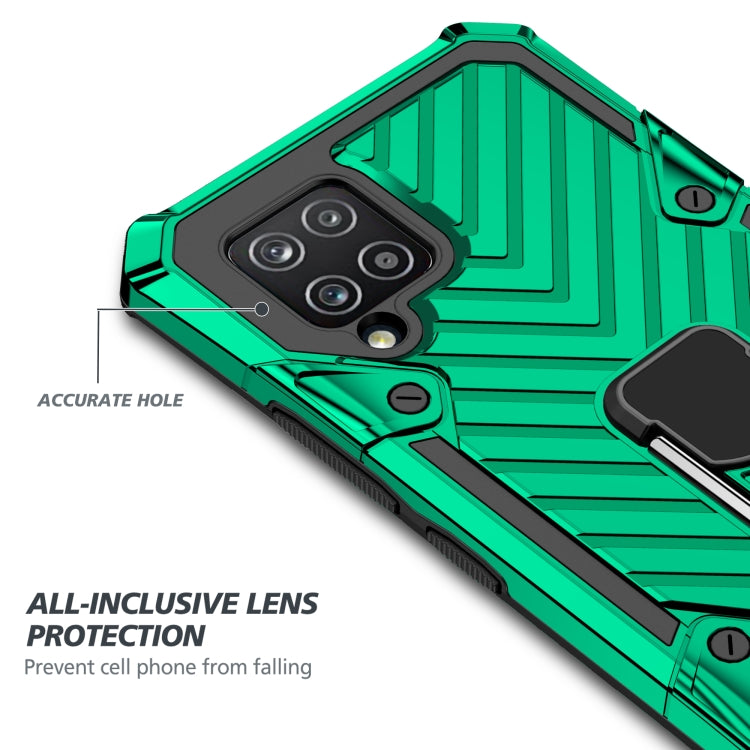 For Samsung Galaxy A42 5G Cool Armor PC + TPU Shockproof Case with 360 Degree Rotation Ring Holder