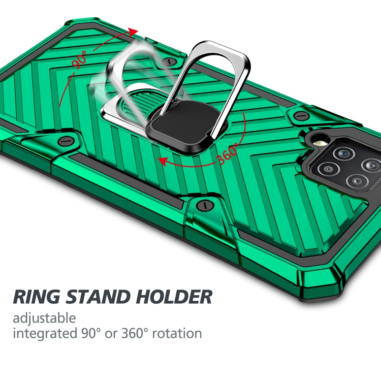 For Samsung Galaxy A42 5G Cool Armor PC + TPU Shockproof Case with 360 Degree Rotation Ring Holder