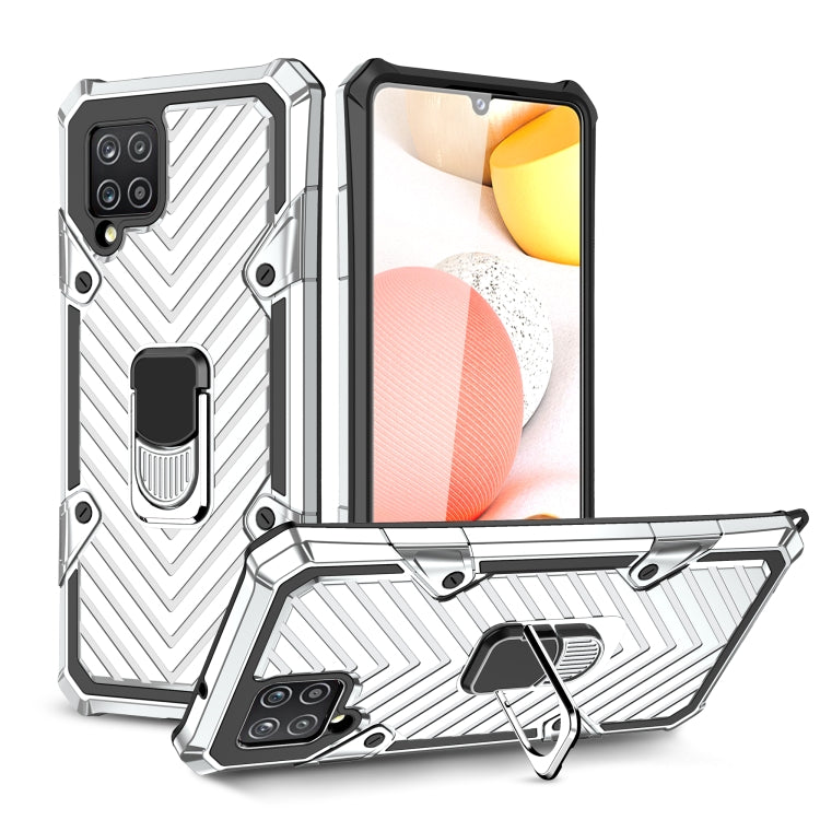 For Samsung Galaxy A42 5G Cool Armor PC + TPU Shockproof Case with 360 Degree Rotation Ring Holder