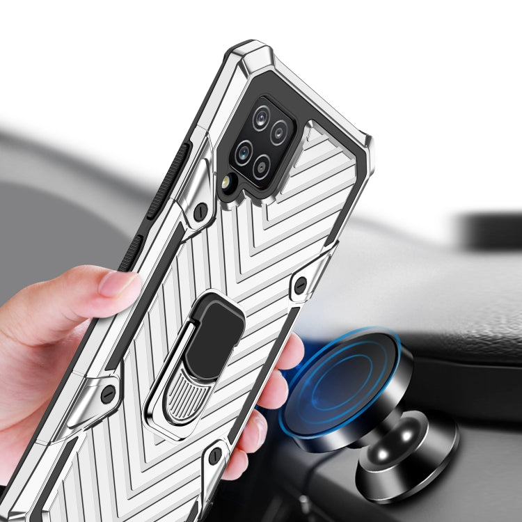 For Samsung Galaxy A42 5G Cool Armor PC + TPU Shockproof Case with 360 Degree Rotation Ring Holder