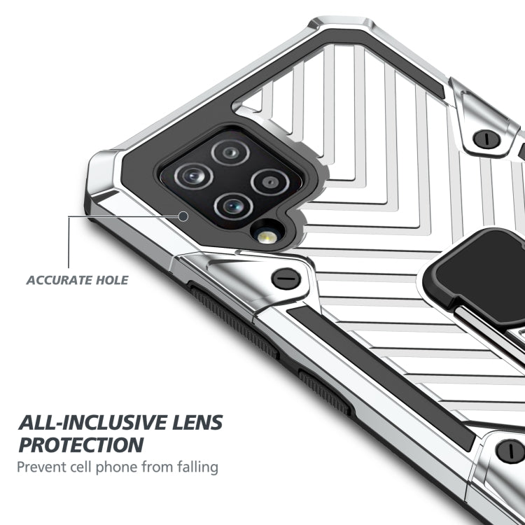 For Samsung Galaxy A42 5G Cool Armor PC + TPU Shockproof Case with 360 Degree Rotation Ring Holder