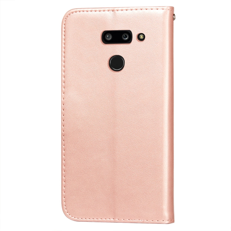 For LG G8 ThinQ Flower Vine Embossing Pattern Horizontal Flip Leather Case with Card Slot & Holder & Wallet & Lanyard