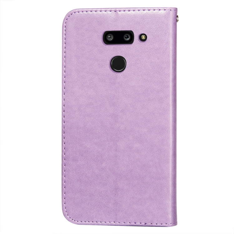 For LG G8 ThinQ Flower Vine Embossing Pattern Horizontal Flip Leather Case with Card Slot & Holder & Wallet & Lanyard