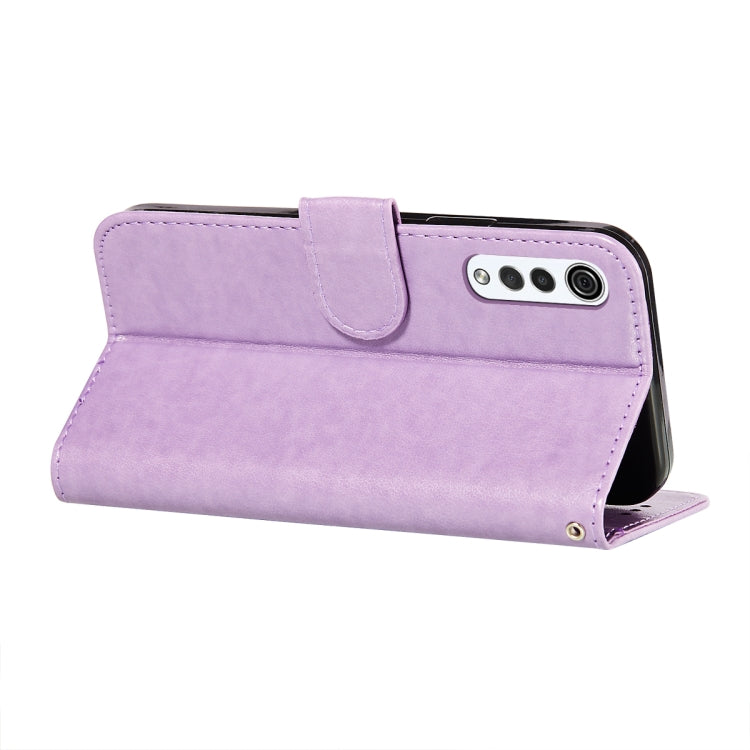 For LG G9 Flower Vine Embossing Pattern Horizontal Flip Leather Case with Card Slot & Holder & Wallet & Lanyard