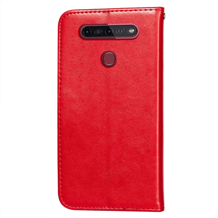 For LG K41S / K51S Flower Vine Embossing Pattern Horizontal Flip Leather Case with Card Slot & Holder & Wallet & Lanyard