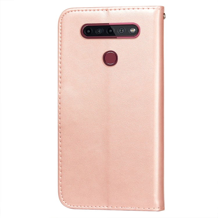 For LG K41S / K51S Flower Vine Embossing Pattern Horizontal Flip Leather Case with Card Slot & Holder & Wallet & Lanyard
