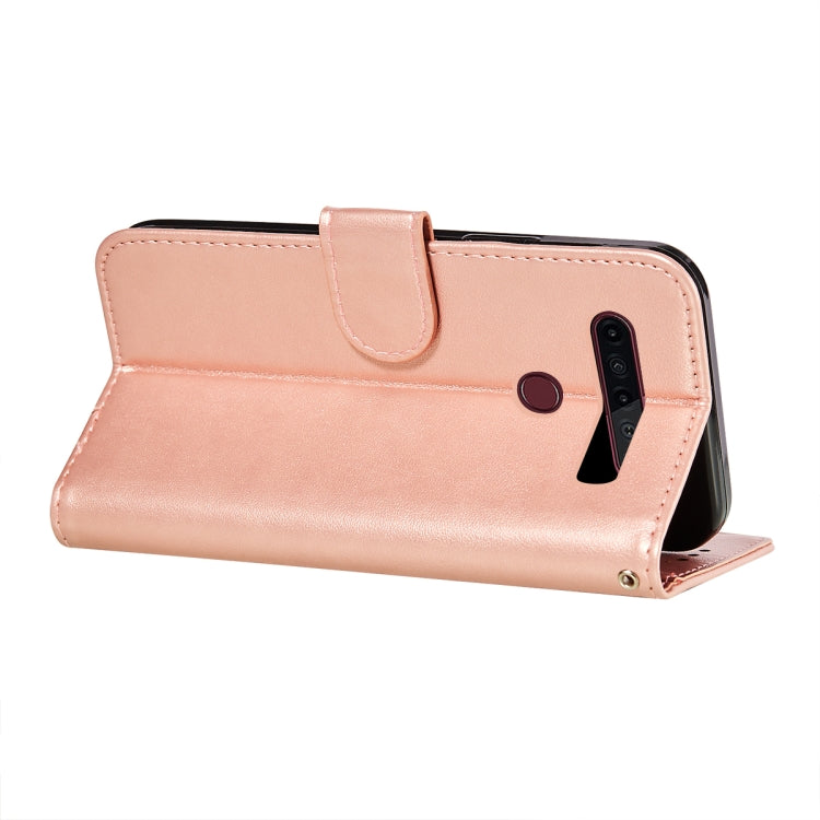For LG K41S / K51S Flower Vine Embossing Pattern Horizontal Flip Leather Case with Card Slot & Holder & Wallet & Lanyard