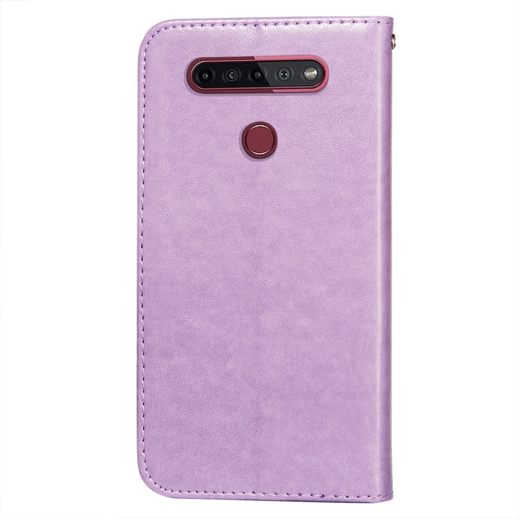 For LG K41S / K51S Flower Vine Embossing Pattern Horizontal Flip Leather Case with Card Slot & Holder & Wallet & Lanyard