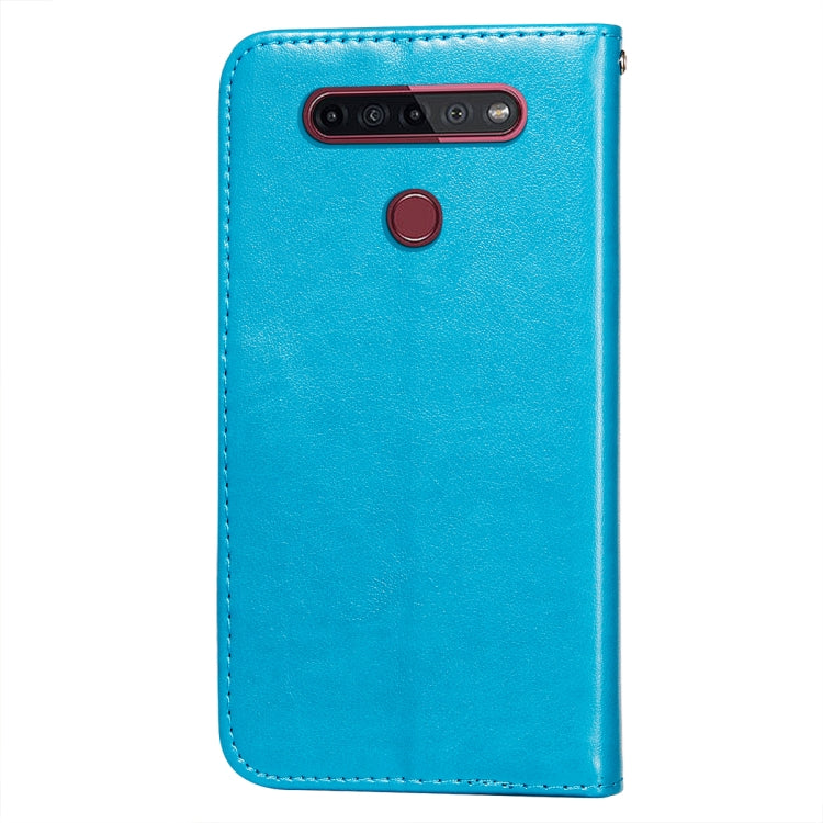 For LG K41S / K51S Flower Vine Embossing Pattern Horizontal Flip Leather Case with Card Slot & Holder & Wallet & Lanyard