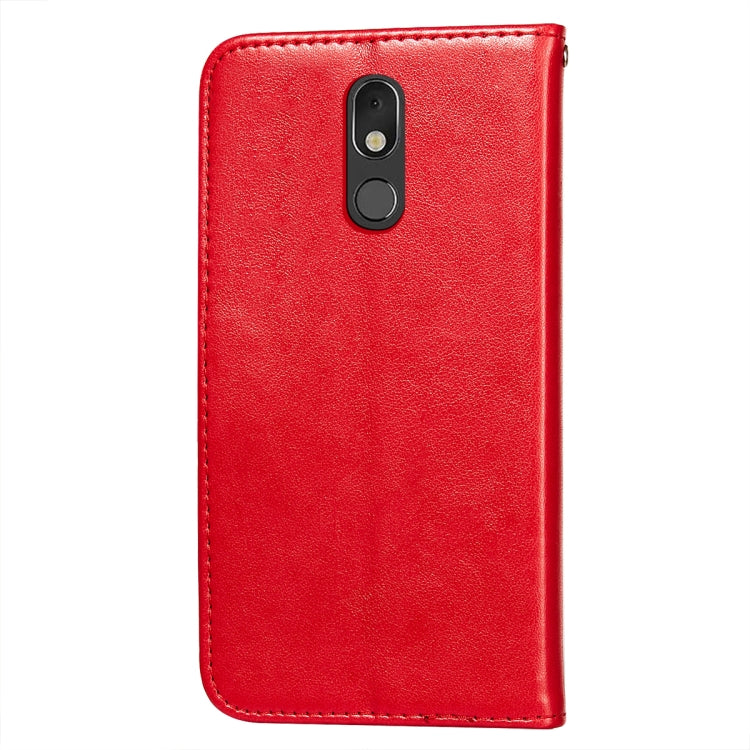 For LG Stylo 5 Flower Vine Embossing Pattern Horizontal Flip Leather Case with Card Slot & Holder & Wallet & Lanyard