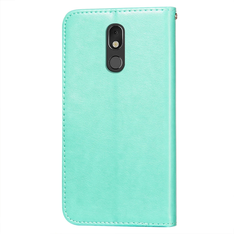 For LG Stylo 5 Flower Vine Embossing Pattern Horizontal Flip Leather Case with Card Slot & Holder & Wallet & Lanyard