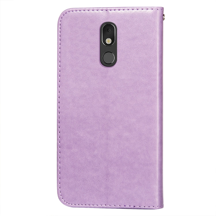 For LG Stylo 5 Flower Vine Embossing Pattern Horizontal Flip Leather Case with Card Slot & Holder & Wallet & Lanyard
