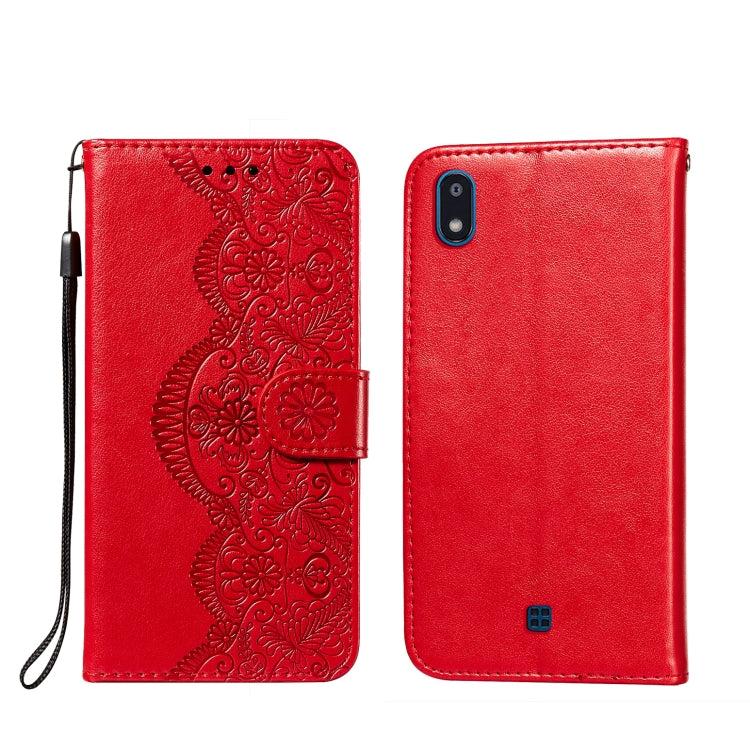 For LG K20 Flower Vine Embossing Pattern Horizontal Flip Leather Case with Card Slot & Holder & Wallet & Lanyard