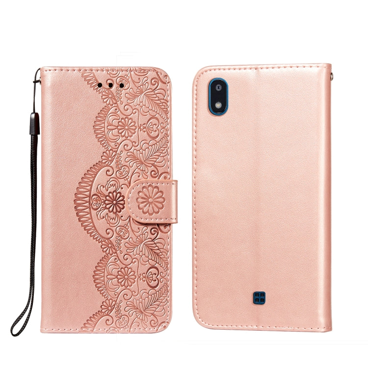 For LG K20 Flower Vine Embossing Pattern Horizontal Flip Leather Case with Card Slot & Holder & Wallet & Lanyard