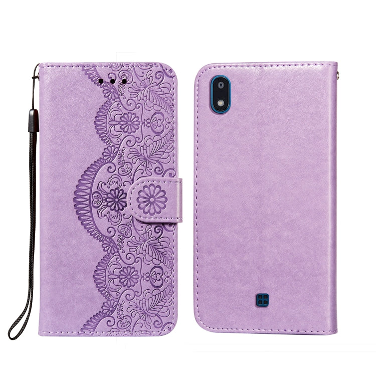 For LG K20 Flower Vine Embossing Pattern Horizontal Flip Leather Case with Card Slot & Holder & Wallet & Lanyard