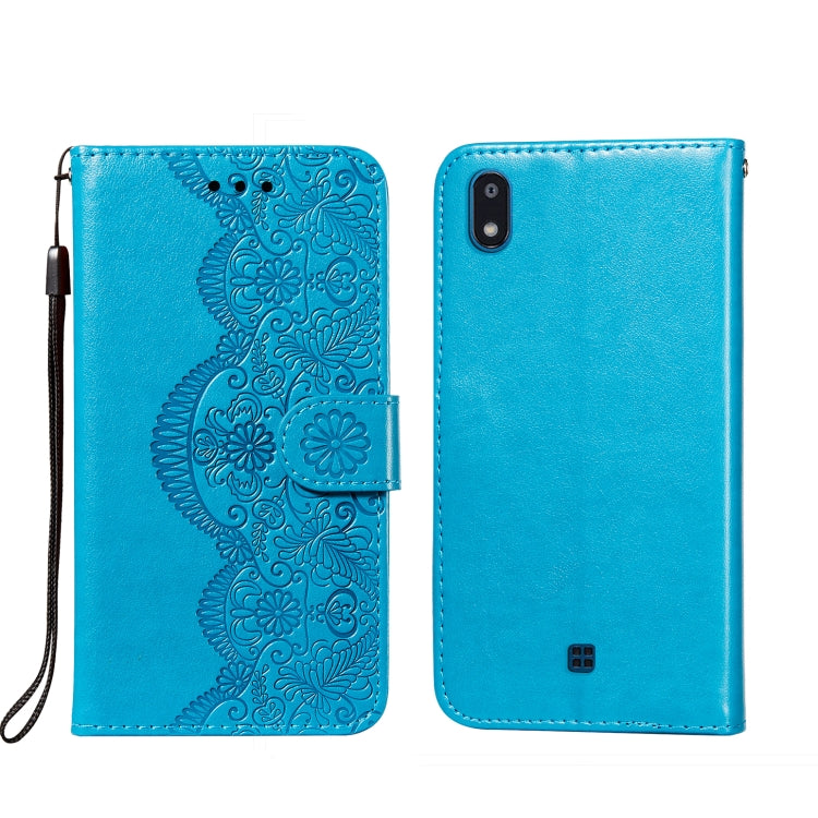 For LG K20 Flower Vine Embossing Pattern Horizontal Flip Leather Case with Card Slot & Holder & Wallet & Lanyard