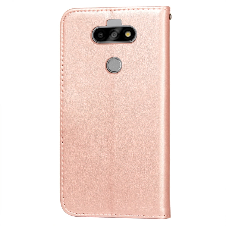 For LG K31 Flower Vine Embossing Pattern Horizontal Flip Leather Case with Card Slot & Holder & Wallet & Lanyard