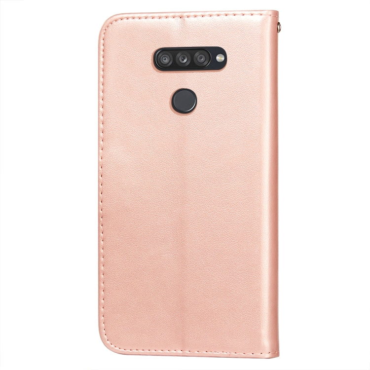 For LG K50S Flower Vine Embossing Pattern Horizontal Flip Leather Case with Card Slot & Holder & Wallet & Lanyard