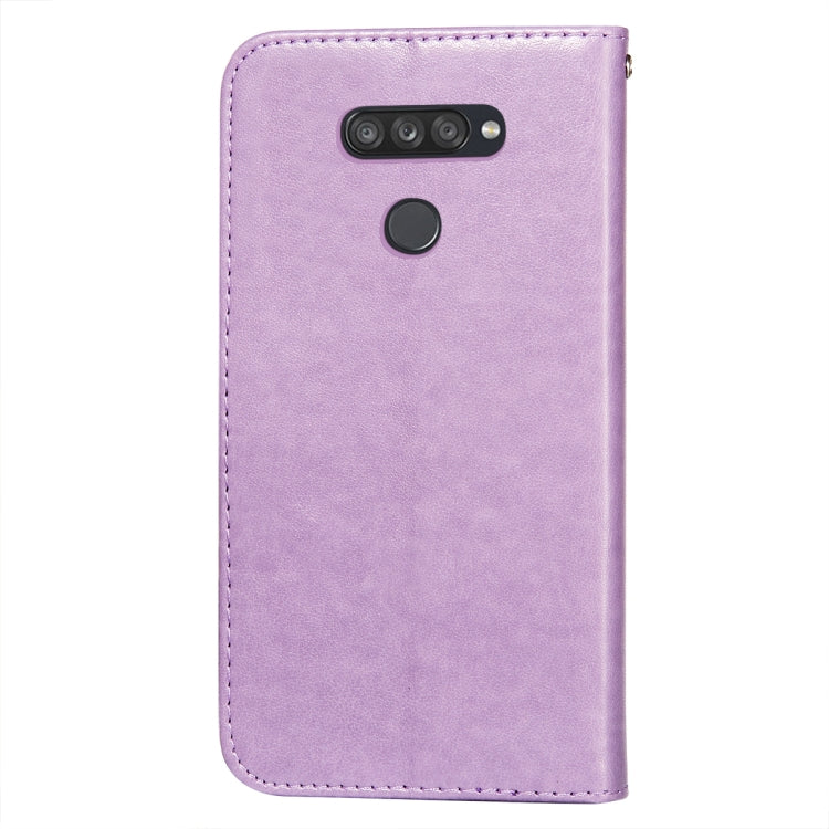 For LG K50S Flower Vine Embossing Pattern Horizontal Flip Leather Case with Card Slot & Holder & Wallet & Lanyard