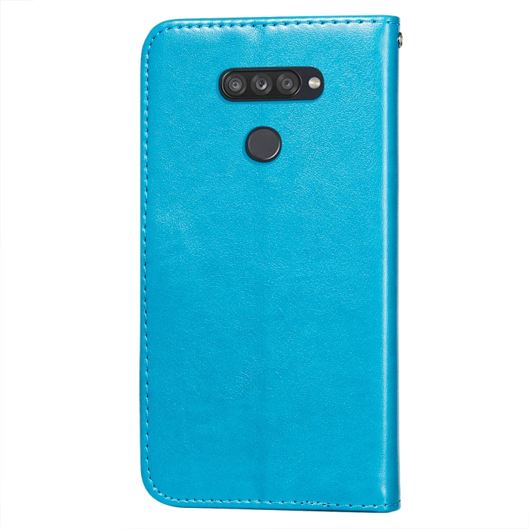 For LG K50S Flower Vine Embossing Pattern Horizontal Flip Leather Case with Card Slot & Holder & Wallet & Lanyard
