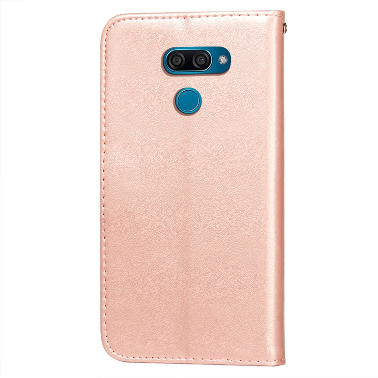 For LG K50 Flower Vine Embossing Pattern Horizontal Flip Leather Case with Card Slot & Holder & Wallet & Lanyard