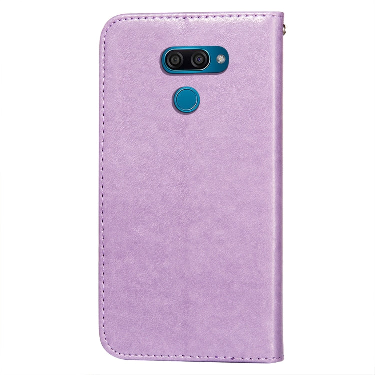 For LG K50 Flower Vine Embossing Pattern Horizontal Flip Leather Case with Card Slot & Holder & Wallet & Lanyard