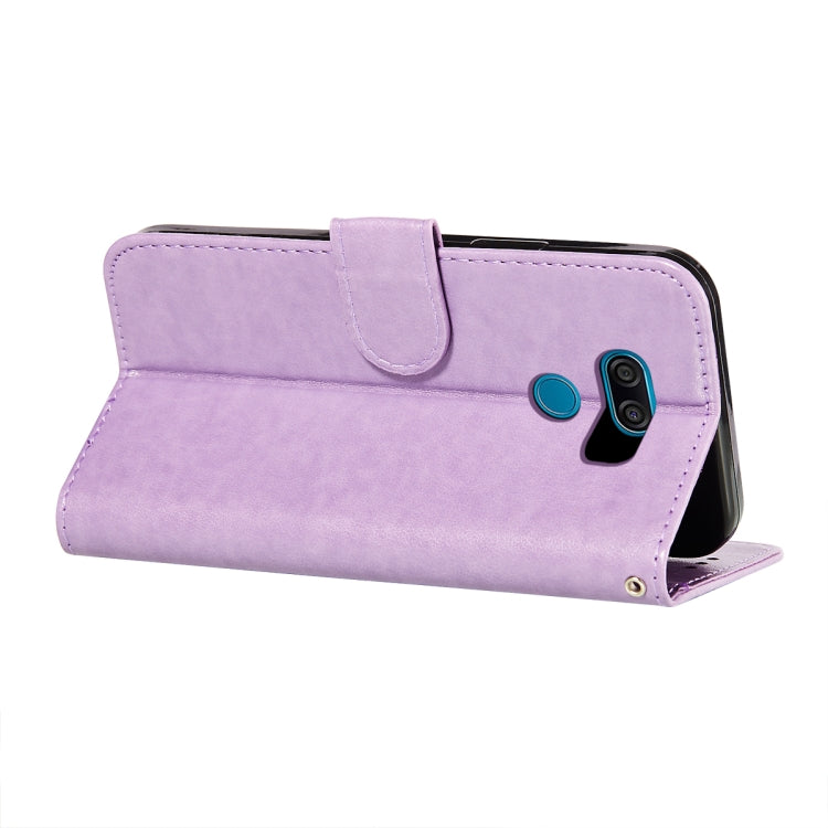 For LG K50 Flower Vine Embossing Pattern Horizontal Flip Leather Case with Card Slot & Holder & Wallet & Lanyard