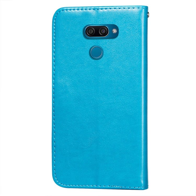 For LG K50 Flower Vine Embossing Pattern Horizontal Flip Leather Case with Card Slot & Holder & Wallet & Lanyard