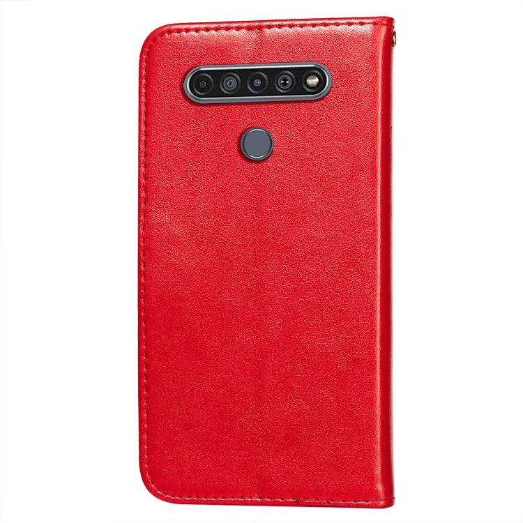 For LG K61 Flower Vine Embossing Pattern Horizontal Flip Leather Case with Card Slot & Holder & Wallet & Lanyard