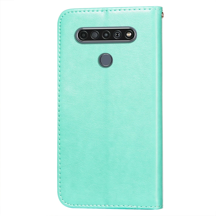 For LG K61 Flower Vine Embossing Pattern Horizontal Flip Leather Case with Card Slot & Holder & Wallet & Lanyard