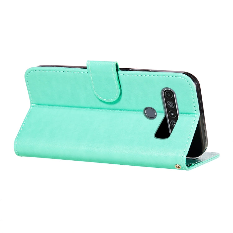 For LG K61 Flower Vine Embossing Pattern Horizontal Flip Leather Case with Card Slot & Holder & Wallet & Lanyard